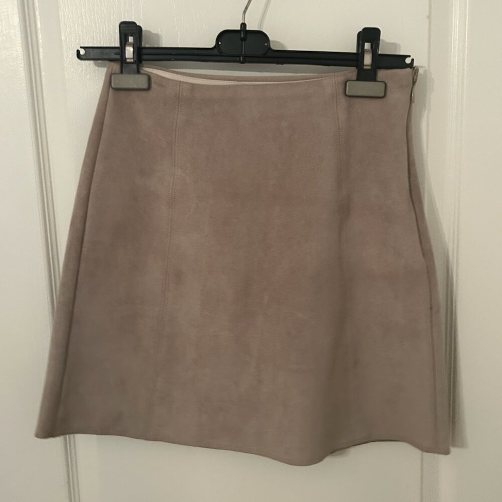Women's Beige Suede Babaton (Aritzia) Skirt